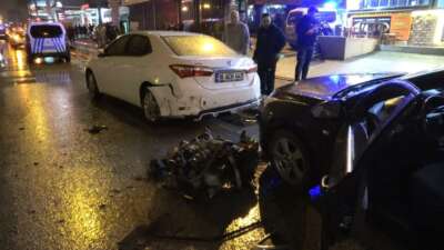 Bursa’da kazaya müdahale eden polise kamyonet çarptı