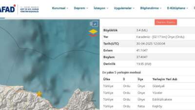 Ordu’da deprem