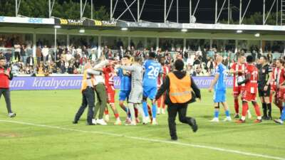 Bodrum FK – Samsunspor maçının son dakikalarında gergin anlar