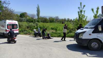 Bursa’da motosikletli çift ölümden döndü