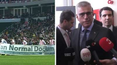 Maçtaki ‘normal doğum’ pankartını, Sağlık Bakanı Memişoğlu ‘normal’ buldu