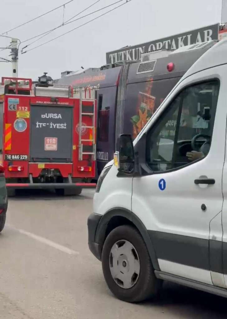 Bursa’da tramvayda korkutan yangın