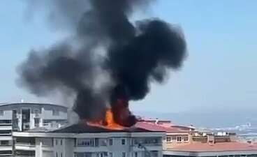 Bursa’da 6 katlı binada yangın!