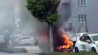 Bursa’da seyir halindeki otomobil yandı