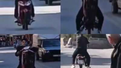 Motosikletin önünü kaldırdı, 41 bin TL ceza yedi