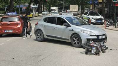 Bursa’da otomobille motosiklet çarpıştı