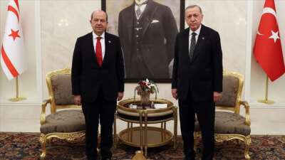 Erdoğan, KKTC Cumhurbaşkanı Ersin Tatar ile görüştü
