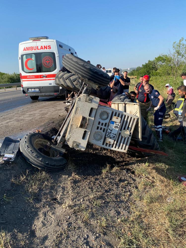 Bursa’da traktör sürücüsü kaza yaptı
