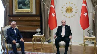 Cumhurbaşkanı Erdoğan, DSP Genel Başkanı Aksakal’ı kabul etti
