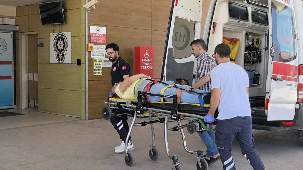 Bursa’da suntaların altında kalan işçi yaralandı