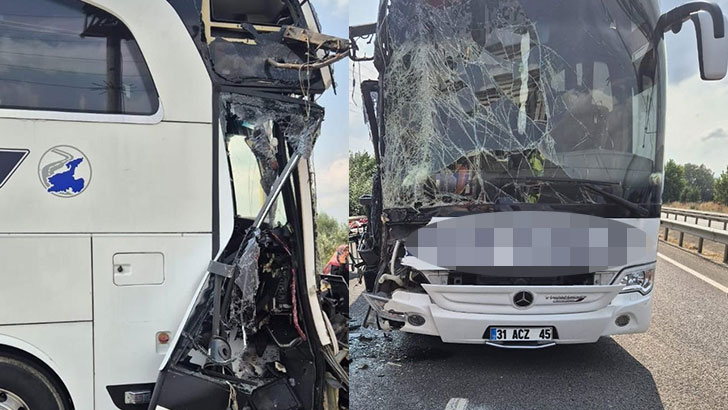 Bursa'nın İnegöl ilçesinde TIR ile yolcu otobüsü kaza yaptı. Kazada