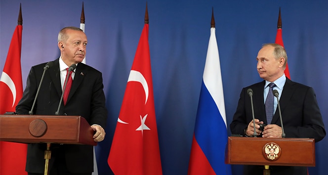 Cumhurbaşkanı Recep Tayyip Erdoğan, Rusya Devlet Başkanı Vladimir Putin ile