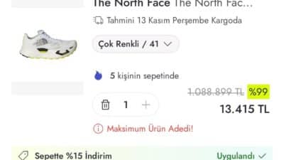 Bir online alışveriş sitesinde ayakkabının fiyatı 1 milyon 88 bin