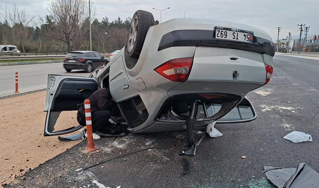Bursa'nın Nilüfer ilçesinde kontrolden çıkan otomobil takla attı. Kazada araç