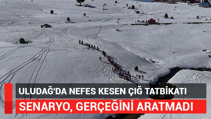 Uludağ'da AFAD öncülüğünde yapılan çığ